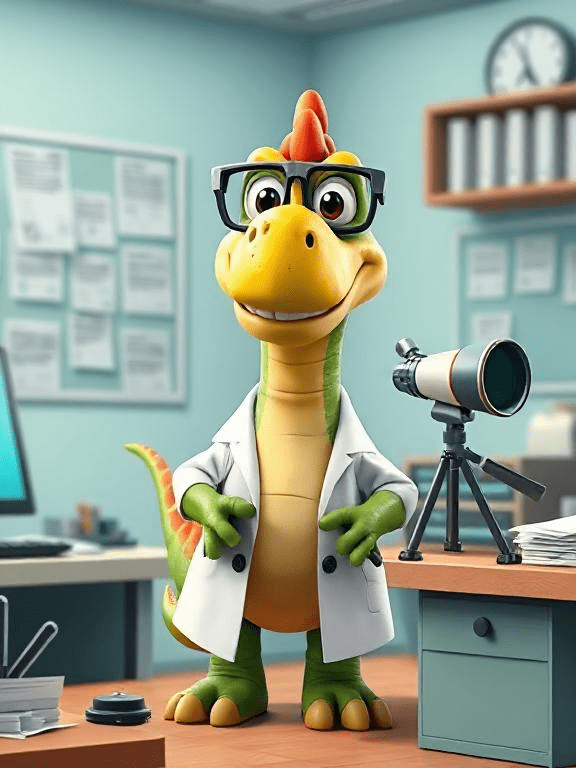 Image of our amazing resident professor, Dr. Astro I. Dino